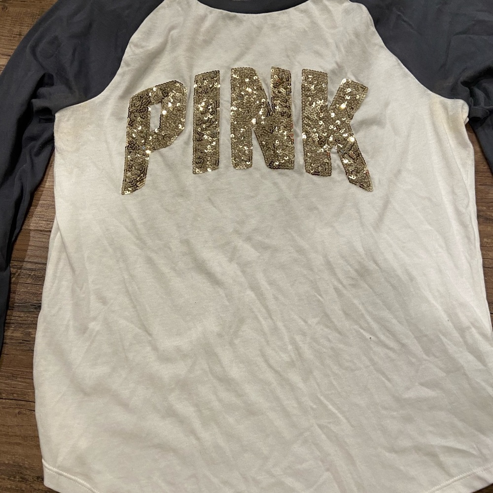 Small vs pink bling raglan 3/4 sleeve - Picture 2 of 2